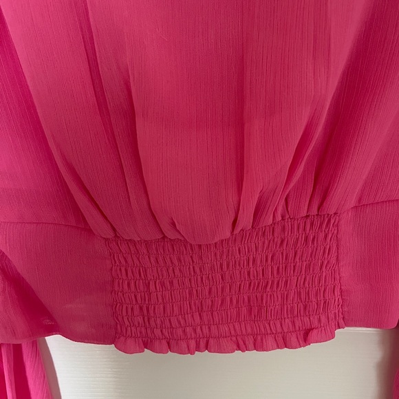 Hot pink Express tie-front blouse in XS - Picture 5 of 8